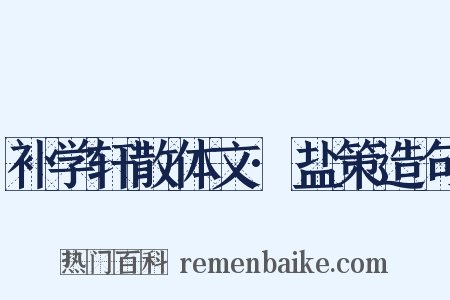 补学轩散体文·盐策造句是什么意思的图片